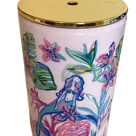 Lilly Pulitzer 'Mermaid in the Shade' Insulated 24 Ounce Double-Wall Tumbler - Picture 3 of 10